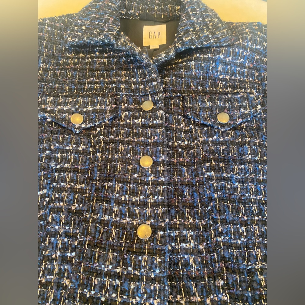 Gap Button Down Tweed Jacket Euc - image 1
